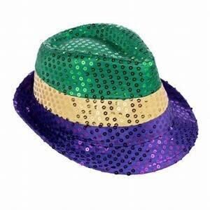 Mardi Gras Sequin Fedora, Hat